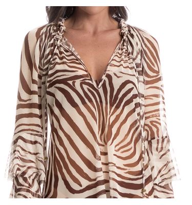Vestido De Tule Com Babados Savana - Imagem 5 - Mobile