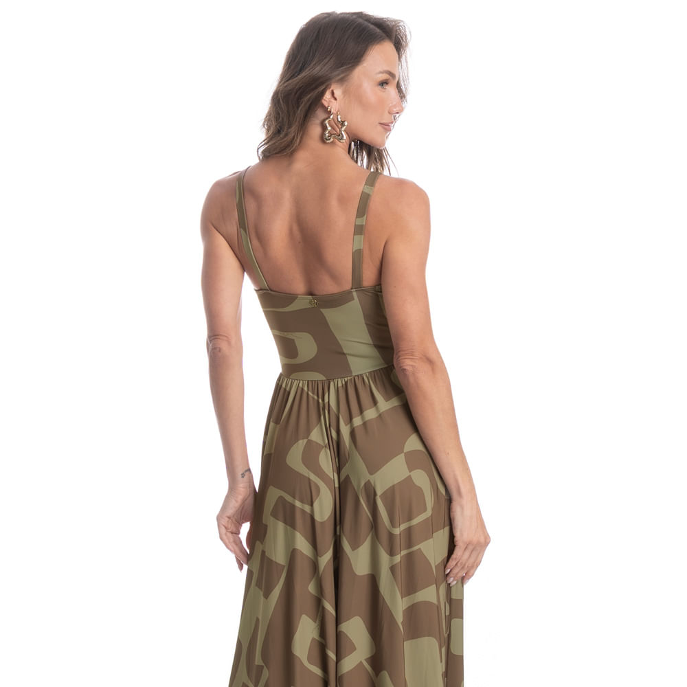 Vestido Longo Corset Cravo Marrom - Imagem 2