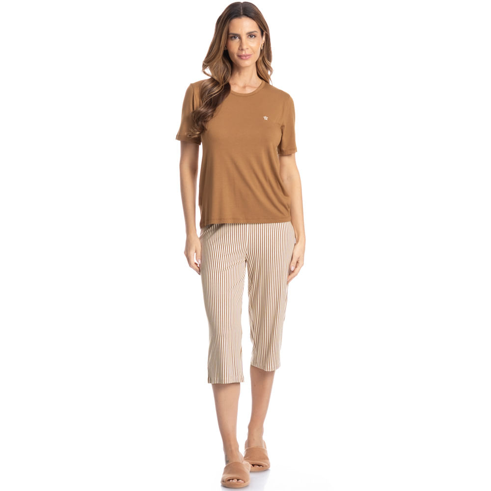 Pijama Feminino Pescador Leila - Imagem 3 - Mobile