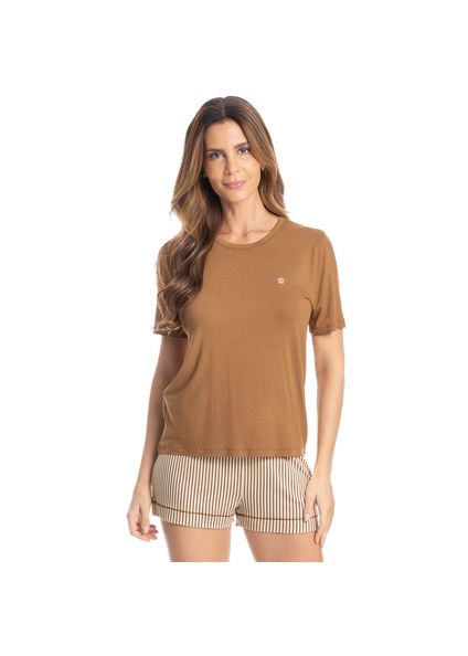 Pijama Curto  Leila Bege - Imagem 1