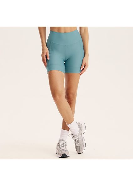 Shorts Médio Comfort Shape Com 2 Bolsos Agile Vivame Azul - Imagem 1