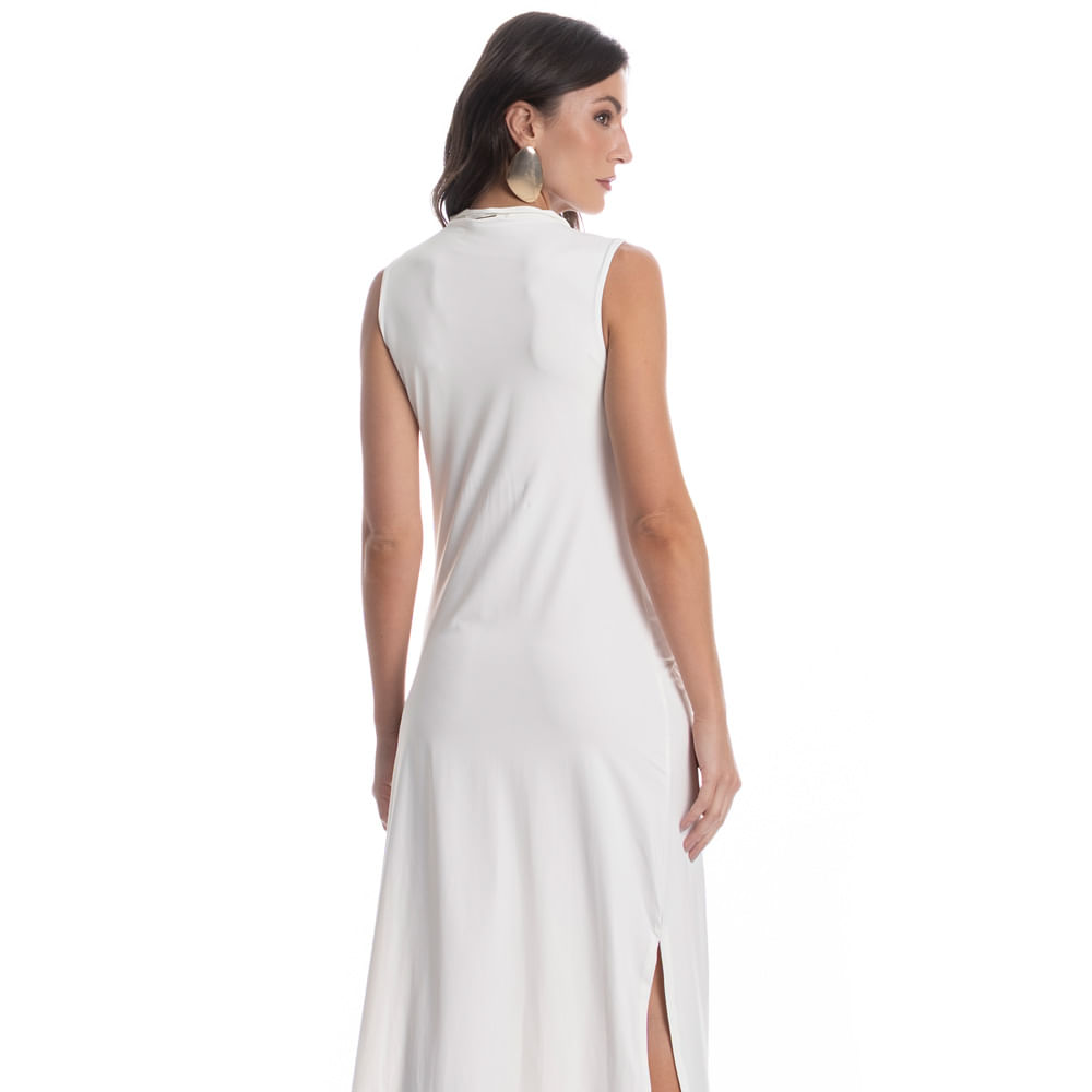 Vestido Drapeado Constanza Branco - Imagem 2