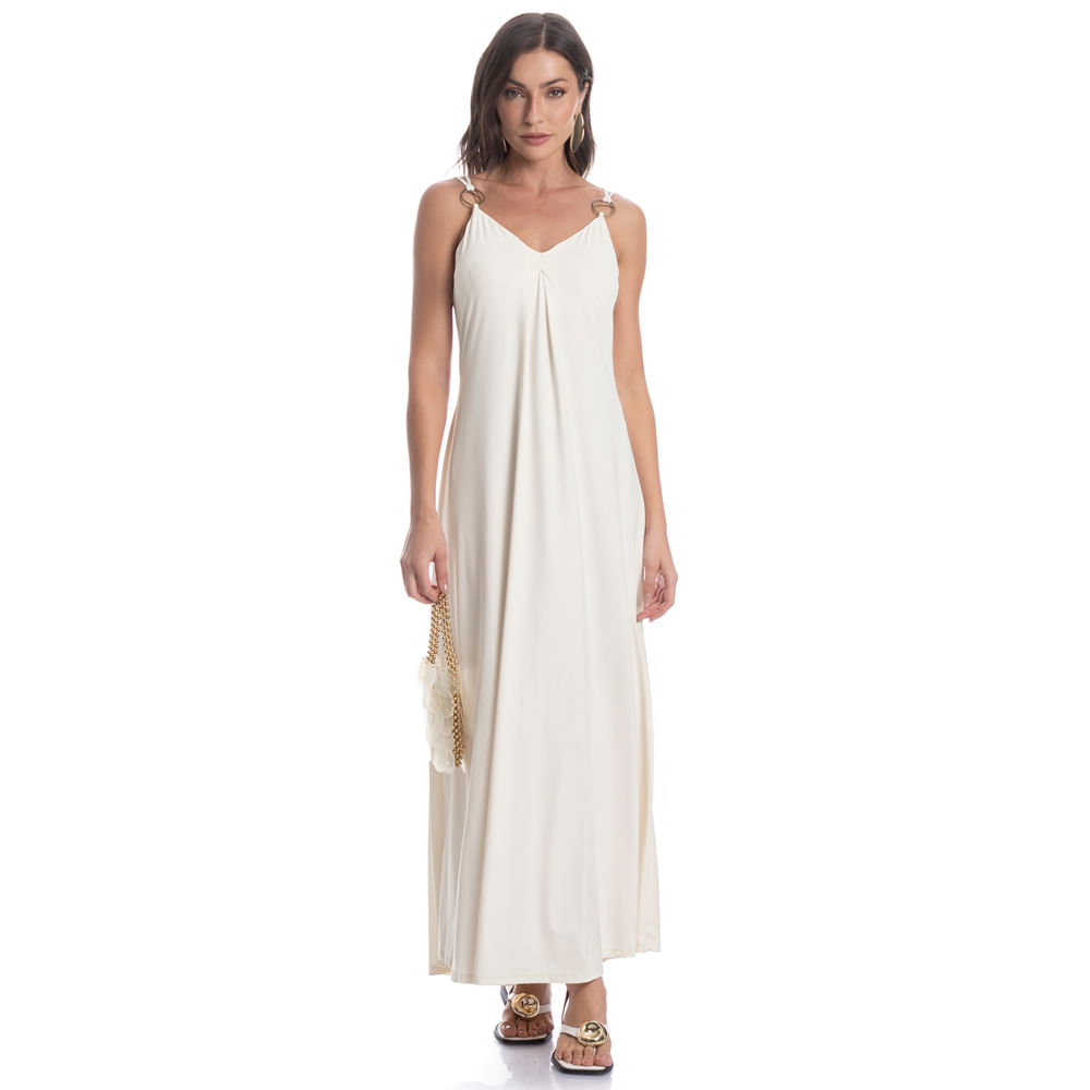 Vestido Longo Com Prega Constanza - Imagem 3 - Mobile