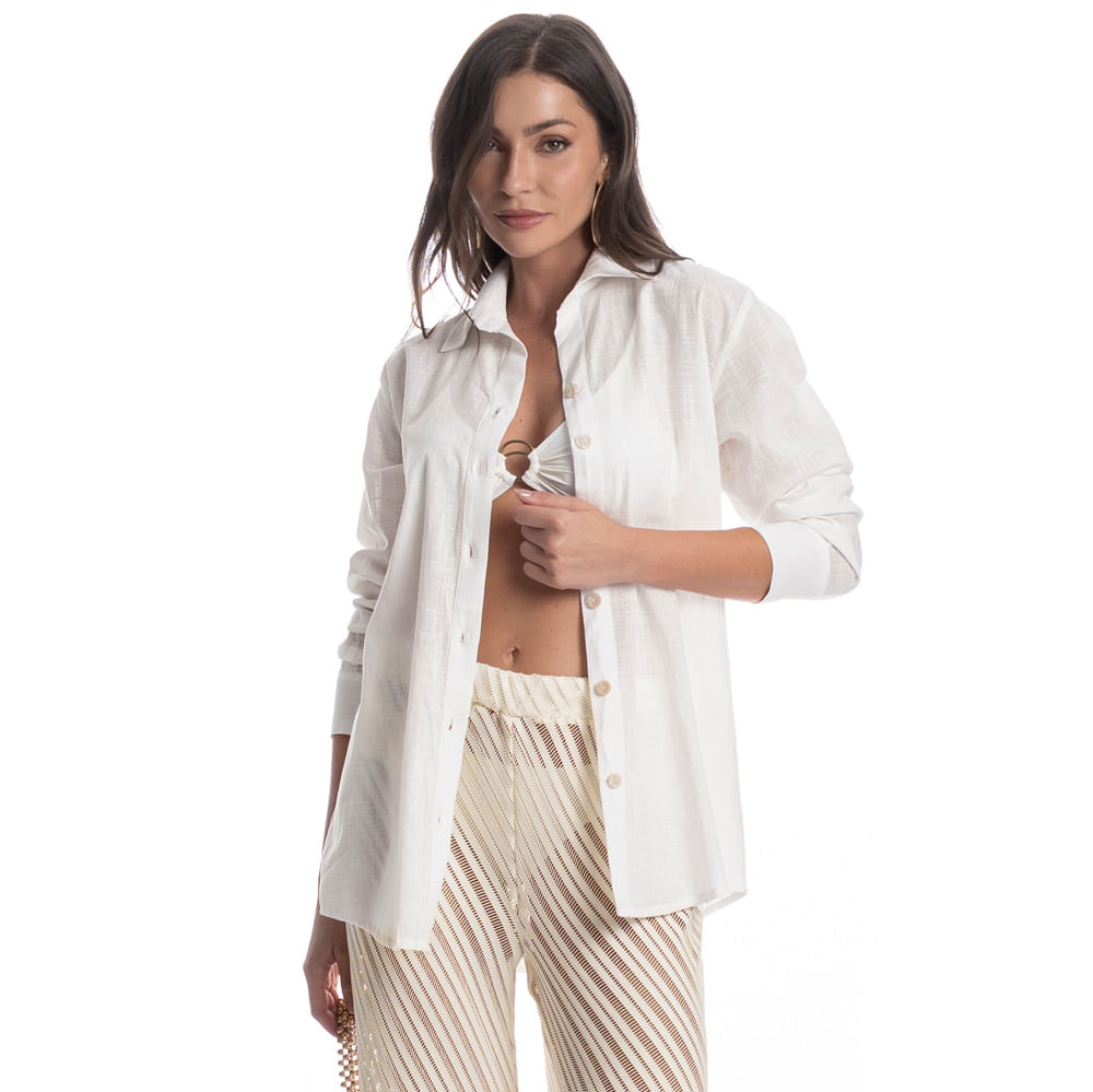 Camisa Elis Safari Branco - Imagem 1