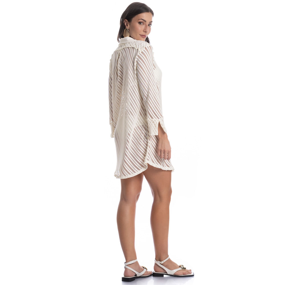 Camisa Feminina Em Rendão Safari - Imagem 4 - Mobile