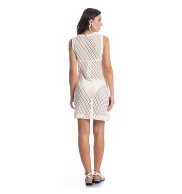 Vestido Curto Regata Rendão Safari - Imagem 4 - Mobile