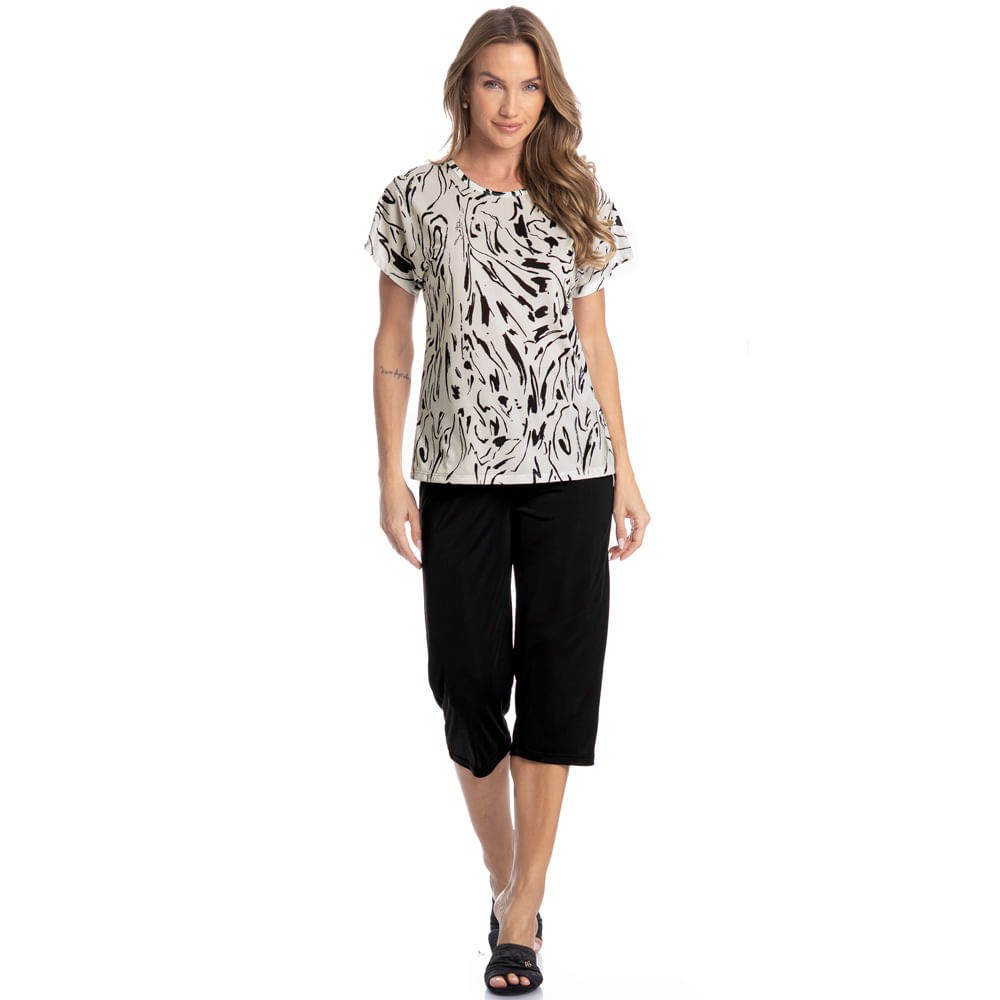 Pijama Feminino Pescador Nero - Imagem 3 - Mobile