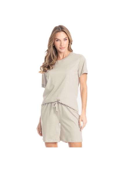 Pijama Feminino Curto Duda Nude - Imagem 1