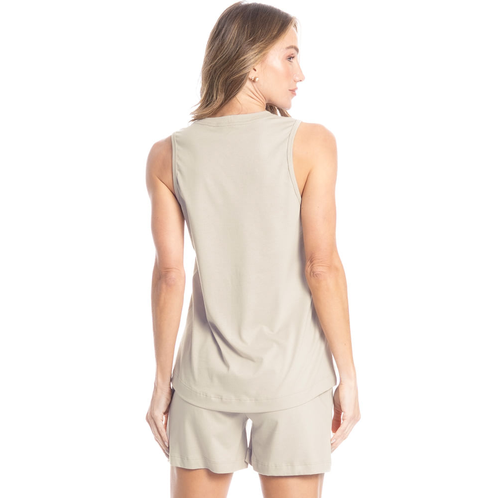 Pijama Feminino Curto Regata Duda Nude - Imagem 2