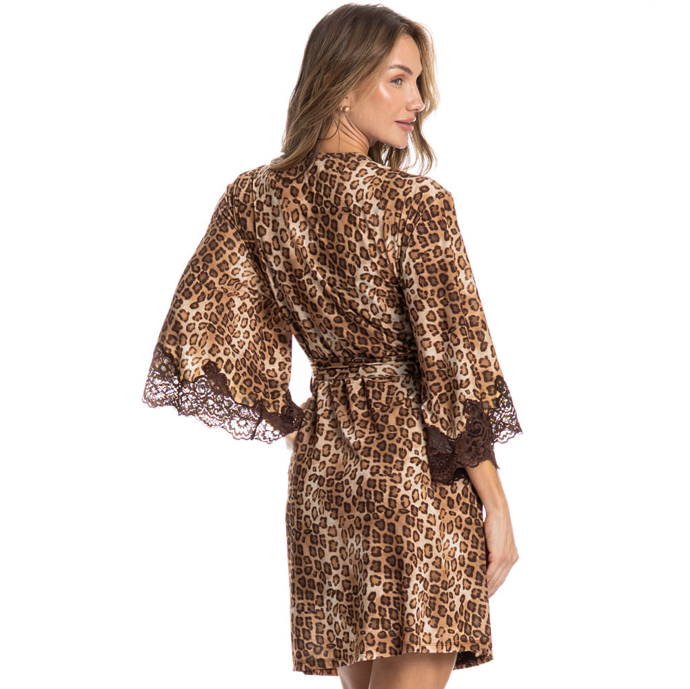 Robe Feminino Longo Com Renda Ágatha Marrom - Imagem 2