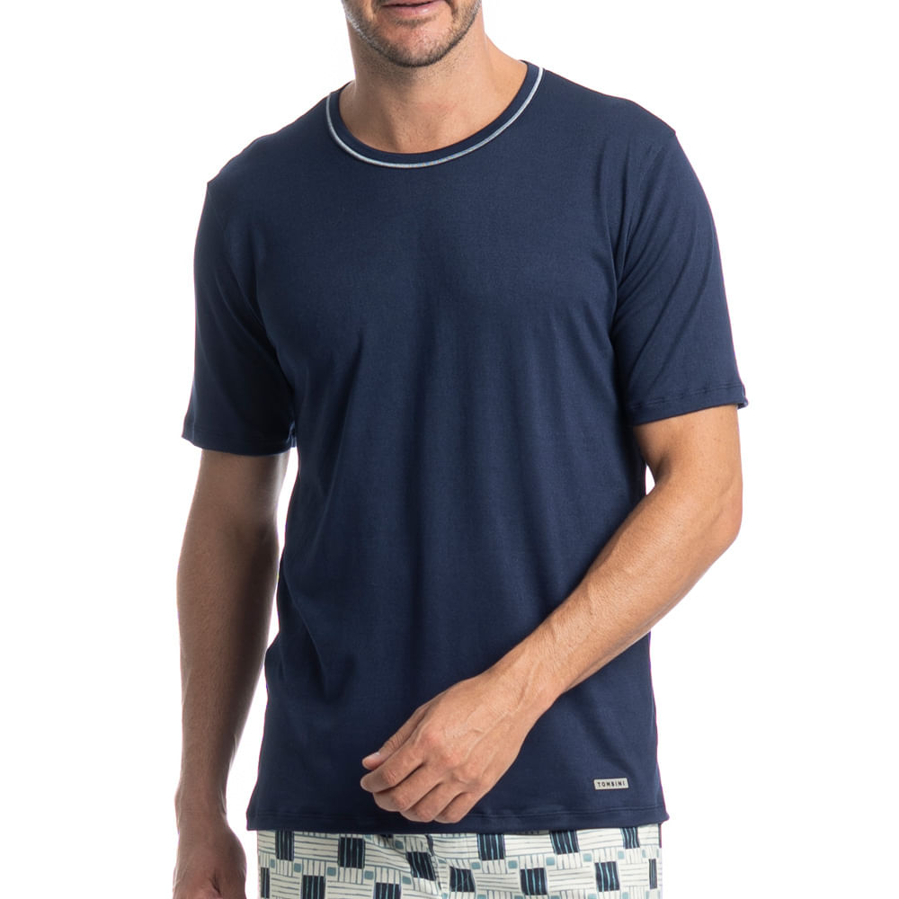 Pijama Masculino Curto Thomas Estampado Tombini - Imagem 5 - Mobile