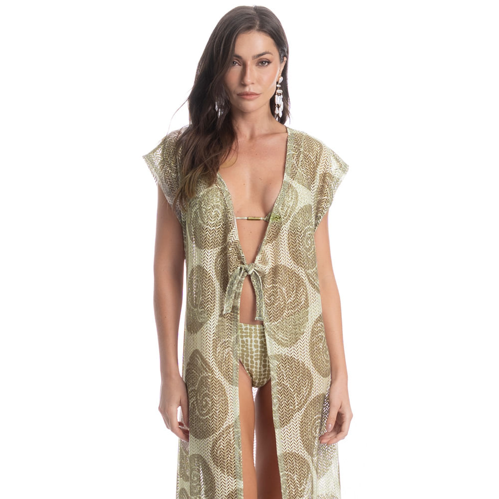 Kaftan Conchas Verde - Imagem 1