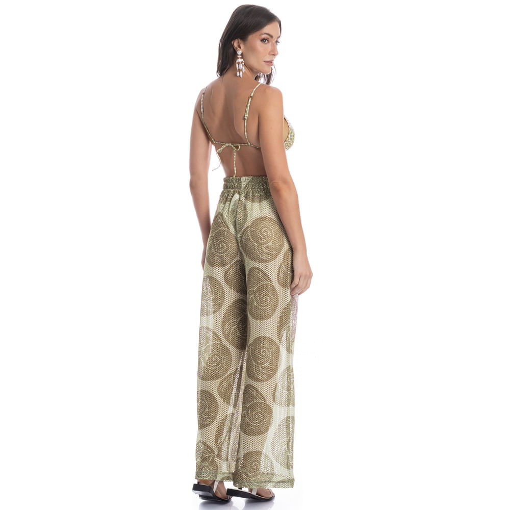 Calça Feminina Ampla Rendão Conchas - Imagem 4 - Mobile
