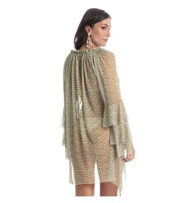 Vestido De Tule Com Babados Conchas - Imagem 2 - Mobile