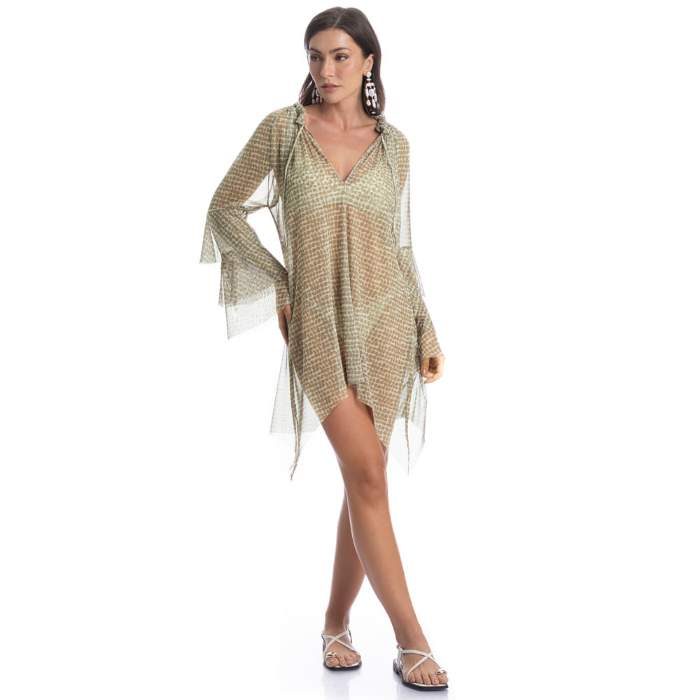 Vestido De Tule Com Babados Conchas - Imagem 3 - Mobile