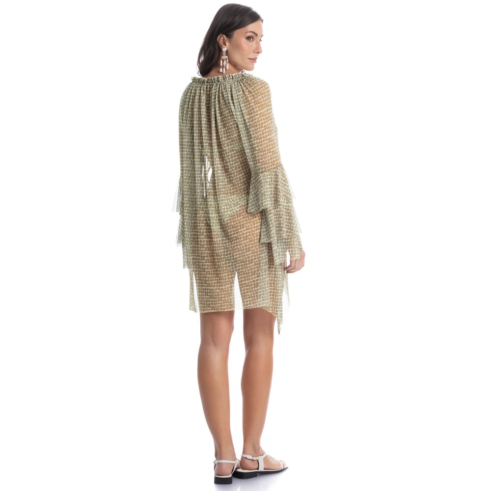 Vestido De Tule Com Babados Conchas - Imagem 4 - Mobile
