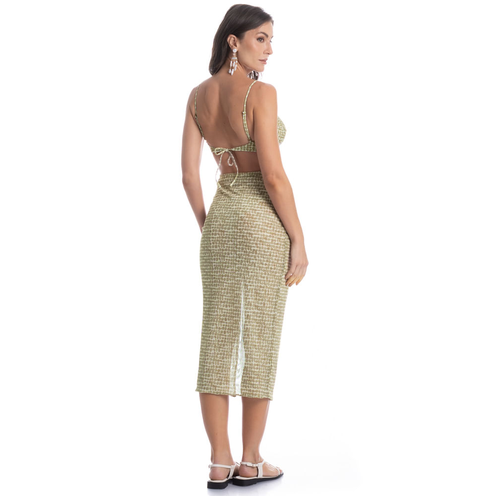 Saia Midi De Tule Franzida Conchas - Imagem 4 - Mobile
