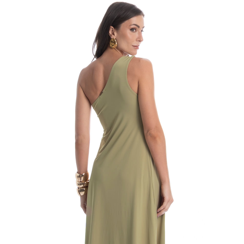 Vestido Verdini Assimétrico Com Fivela Verde - Imagem 2