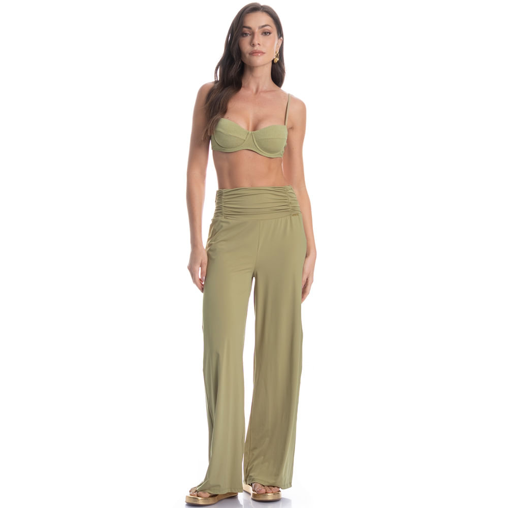 Calça Feminina Com Cós Frontal Franzido Verdini - Imagem 3 - Mobile