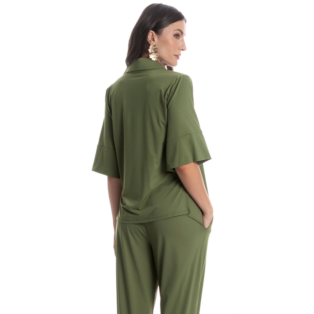 Camisa Feminina Curta Breeze Verde - Imagem 2