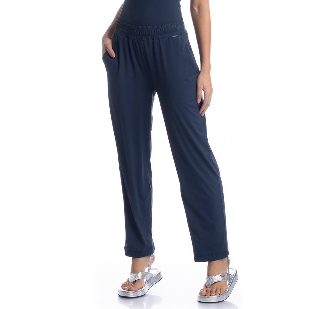 Calça Feminina Com Bolso Breeze Azul-marinho - Imagem 1