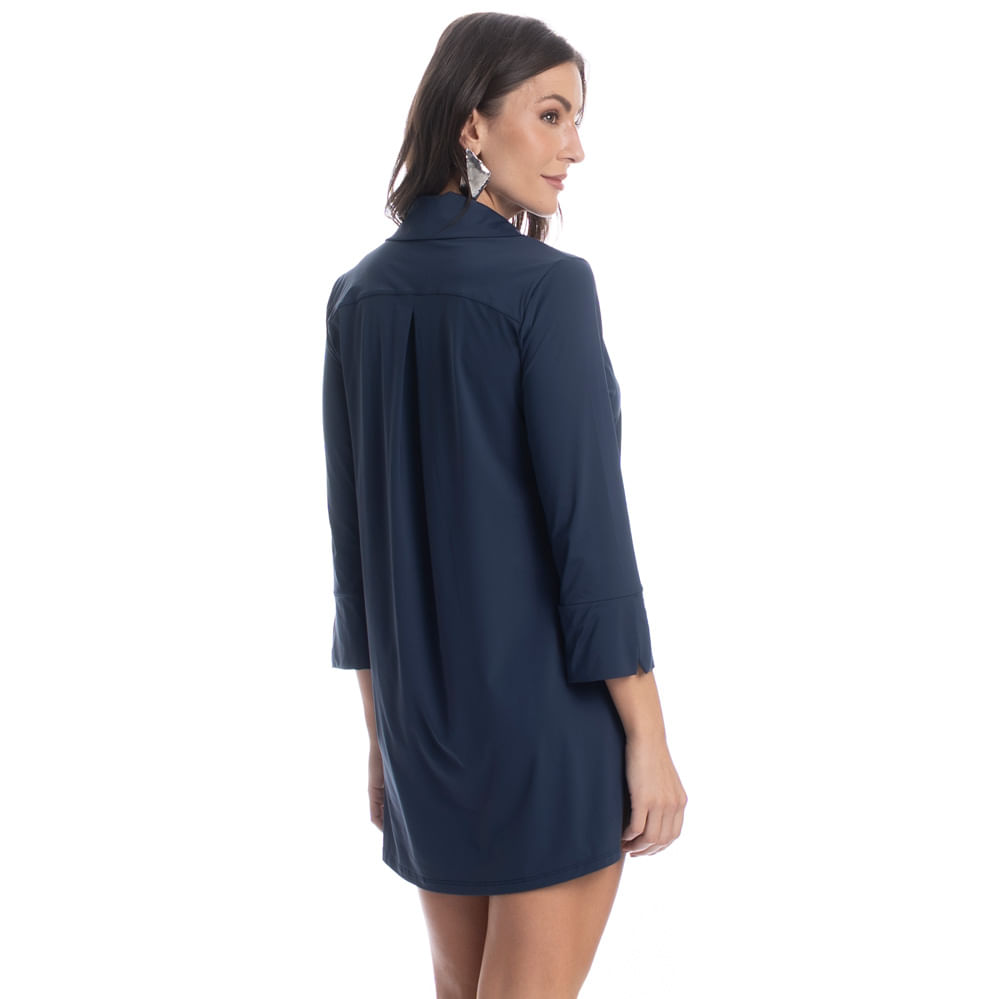 Camisa Feminina Abotoada Breeze Azul-marinho - Imagem 2