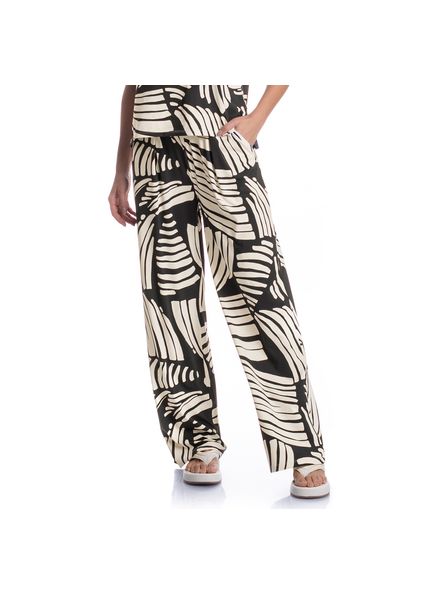 Calça Feminina Com Pregas E Bolso Mistral Preto - Imagem 1