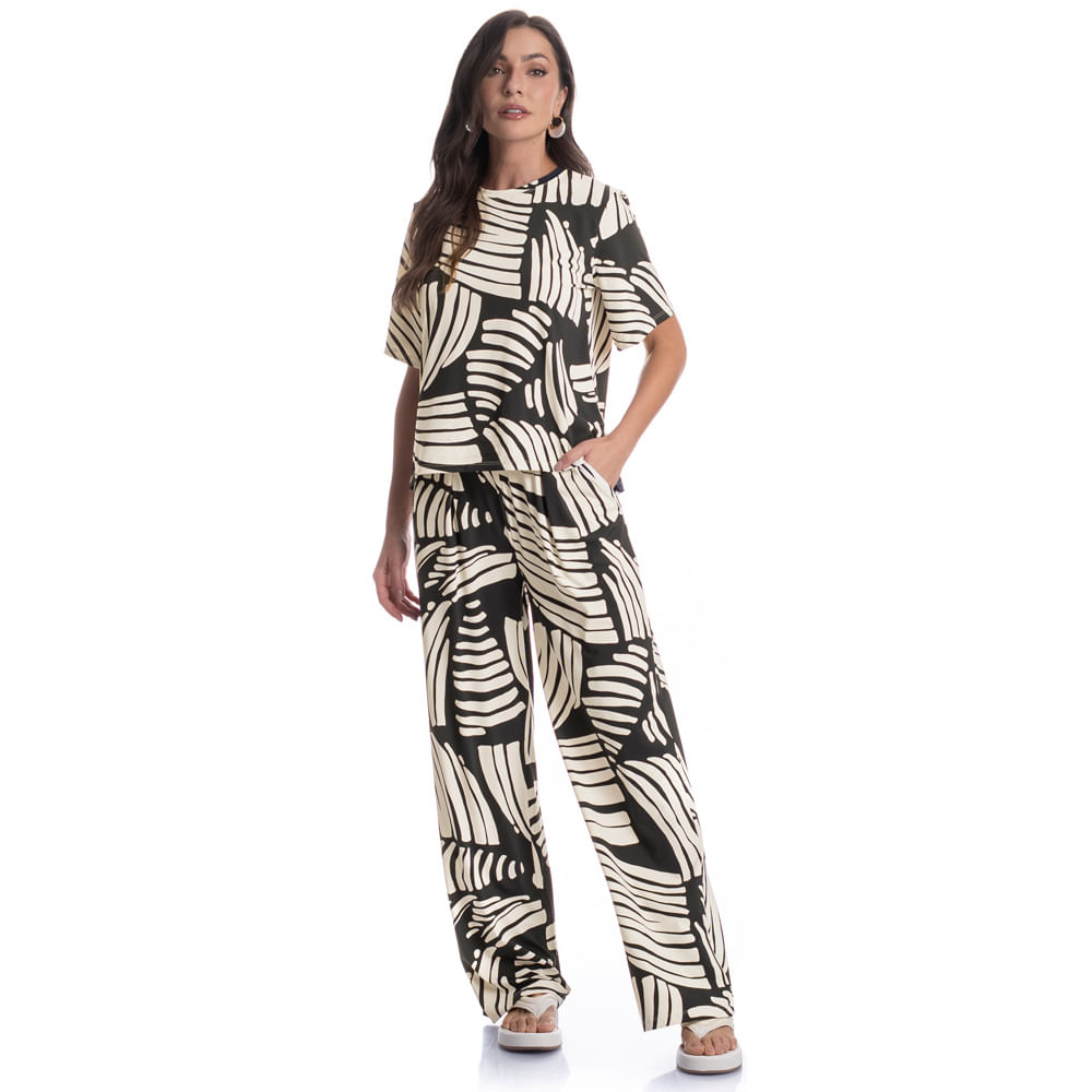Calça Feminina Com Pregas E Bolso Mistral - Imagem 3 - Mobile