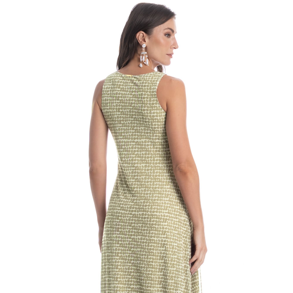 Vestido Evasê De Tule Conchas Verde - Imagem 2