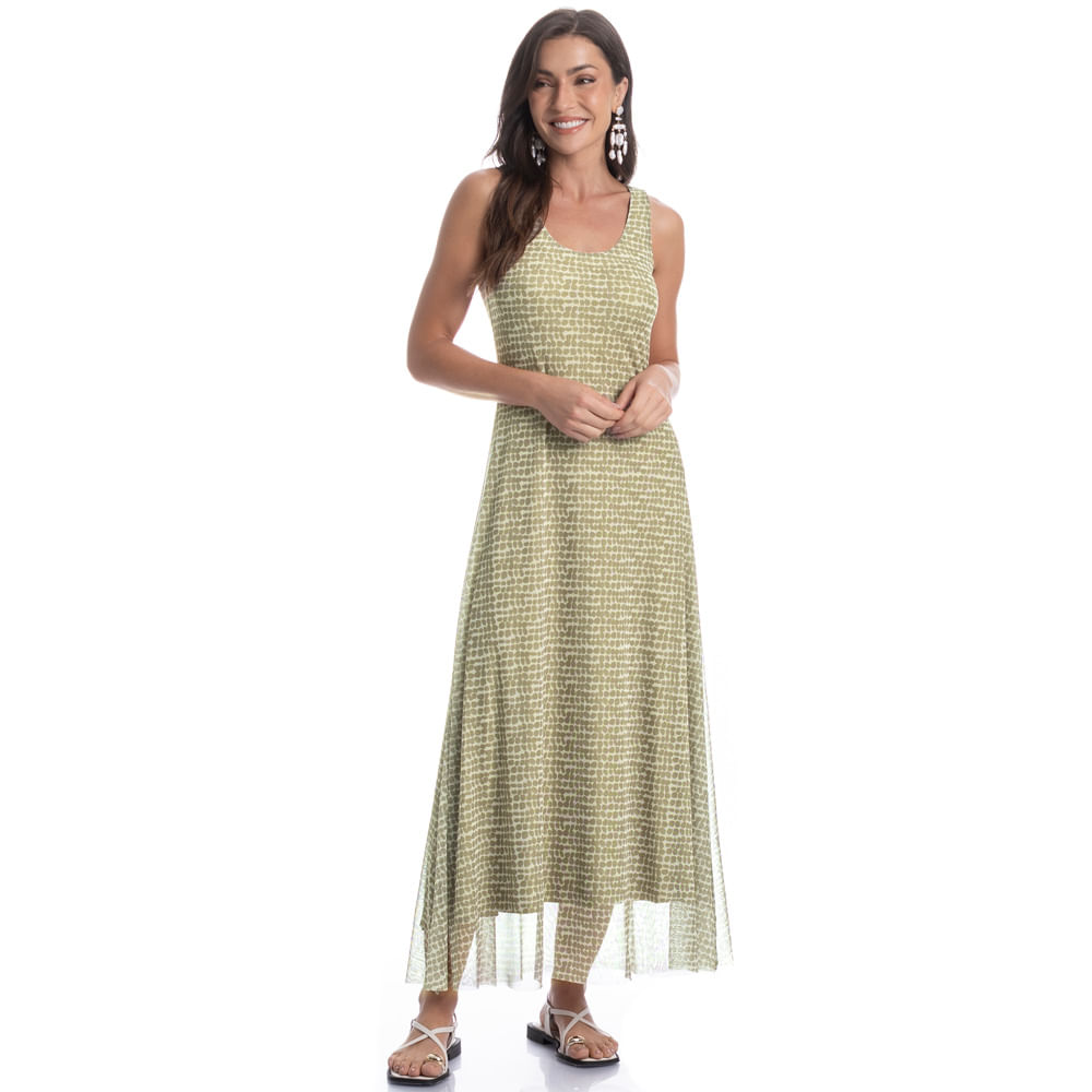 Vestido Evasê De Tule Conchas - Imagem 3 - Mobile