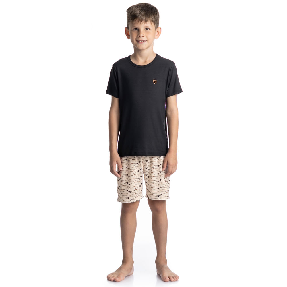 Pijama Curto Masculino Infantil Netuno - Imagem 3 - Mobile