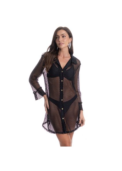 Camisa Feminina Em Rendão Arena Preto - Imagem 1