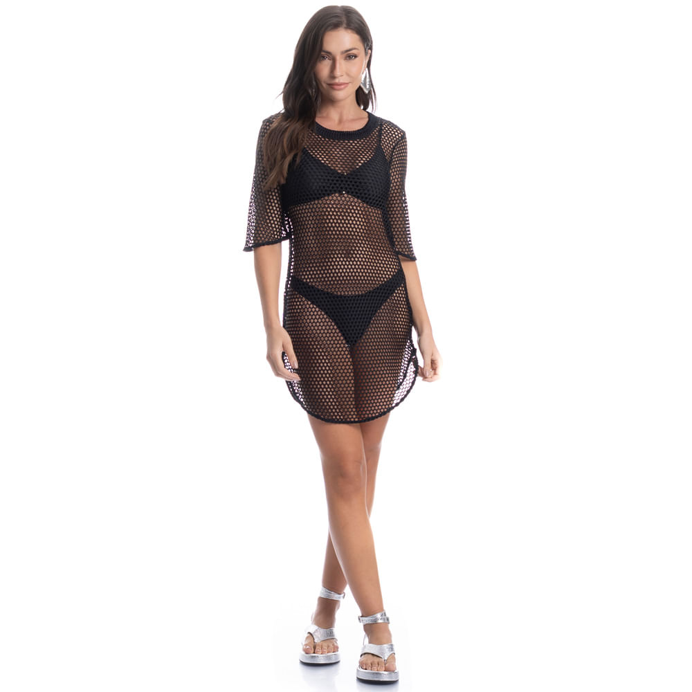 Vestido Curto Com Manga Arena - Imagem 3 - Mobile