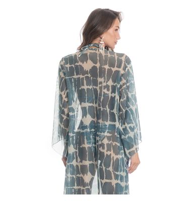 Kaftan De Tule Com Manga Salina - Imagem 2 - Mobile