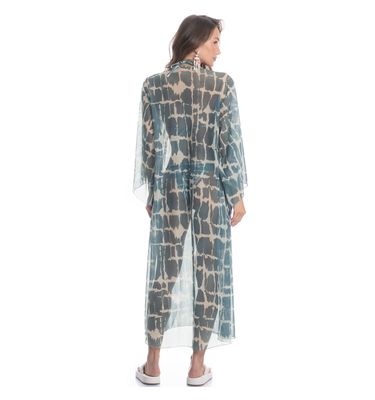 Kaftan De Tule Com Manga Salina - Imagem 4 - Mobile