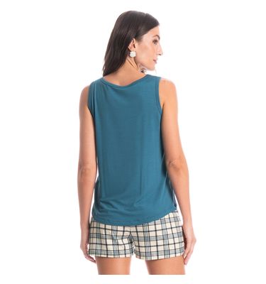 Pijama Feminino Curto Regata Chess - Imagem 2 - Mobile