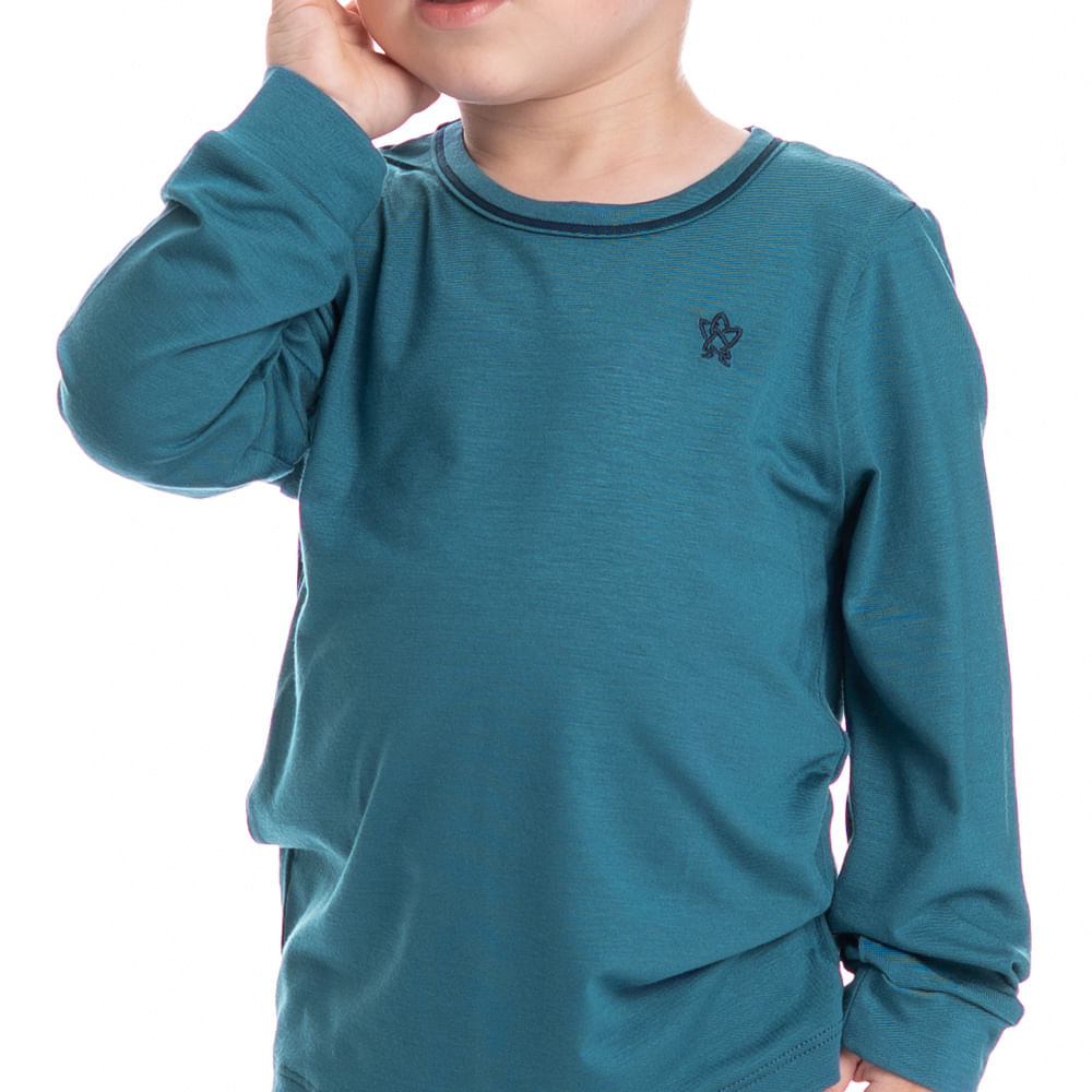 Pijama Chess Longo Infantil Unissex Azul-2 - Imagem 2