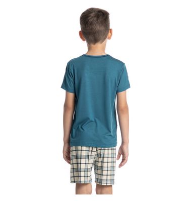 Pijama Masculino Curto Infantil Chess Tombini - Imagem 2 - Mobile