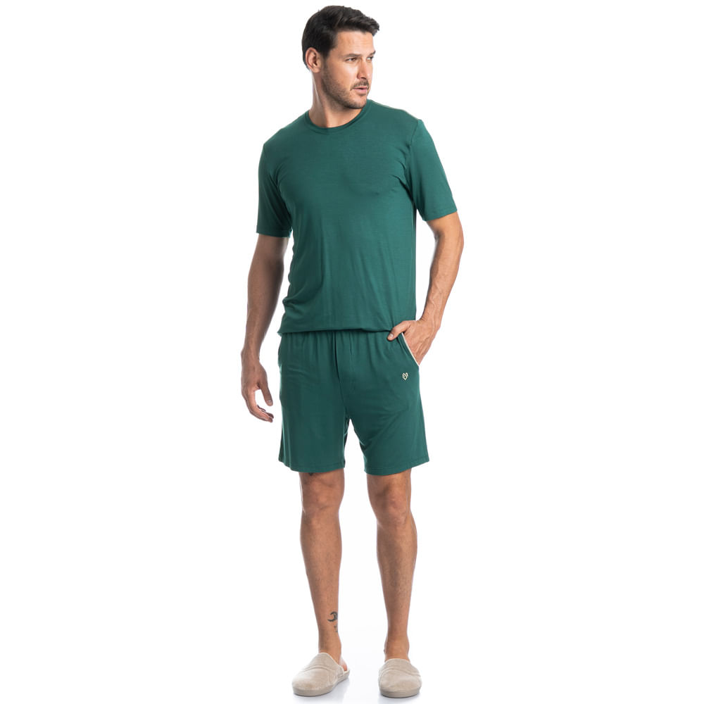 Pijama Masculino Curto Com Bolso Lucca Tombini - Imagem 3 - Mobile