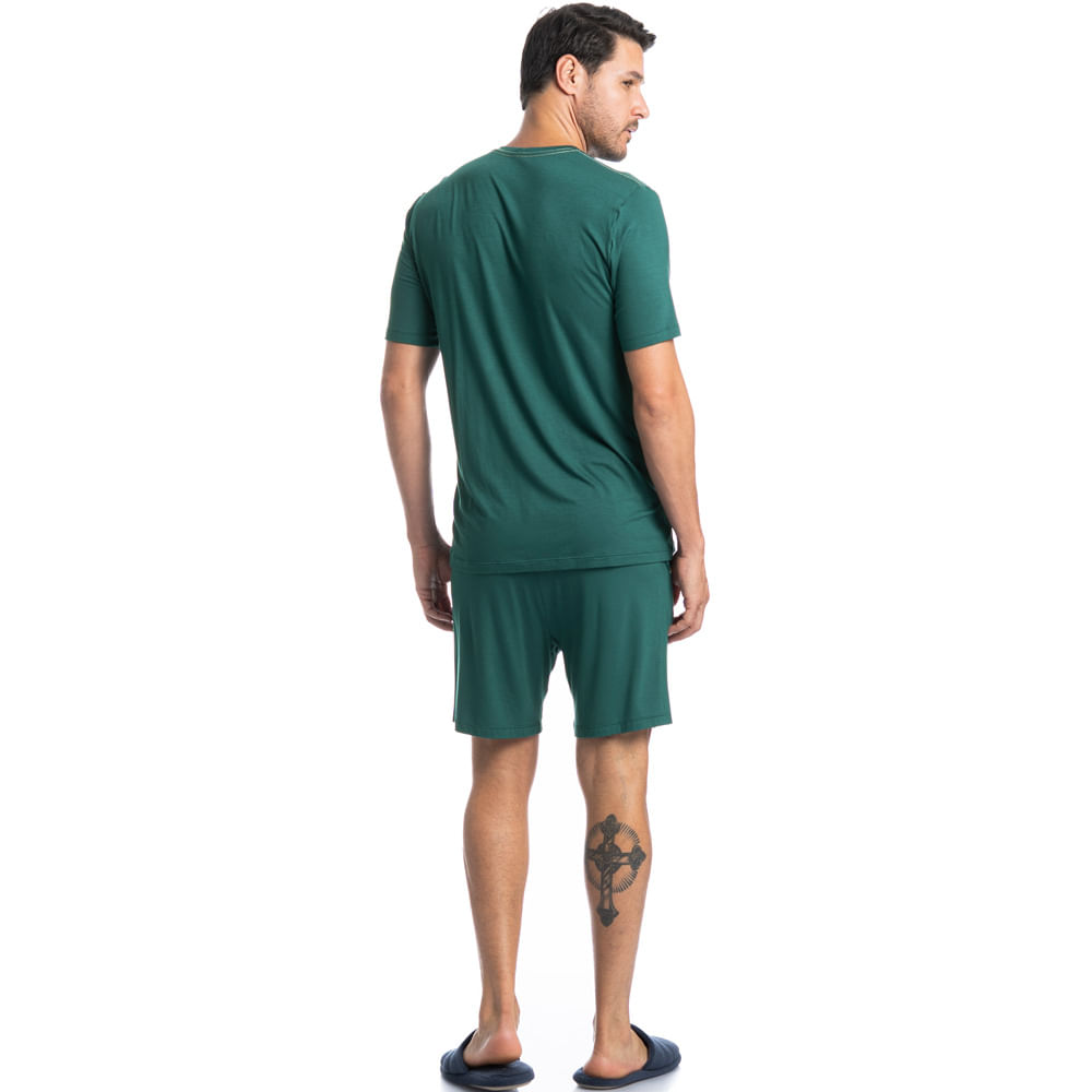Pijama Masculino Curto Com Bolso Lucca Tombini - Imagem 4 - Mobile