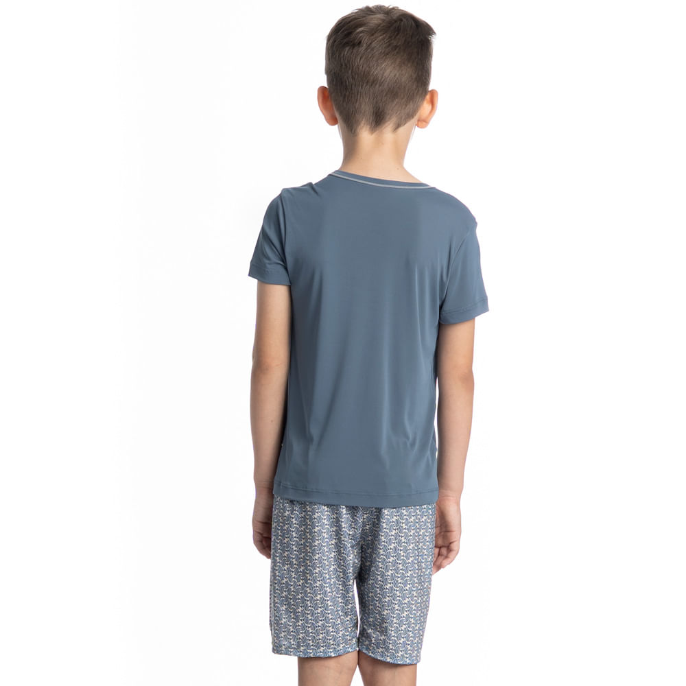 Pijama Masculino Curto Infantil Clóvis Tombini - Imagem 2 - Mobile