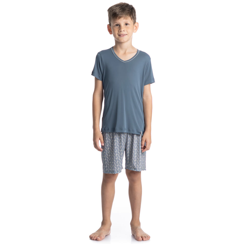 Pijama Masculino Curto Infantil Clóvis Tombini - Imagem 3 - Mobile