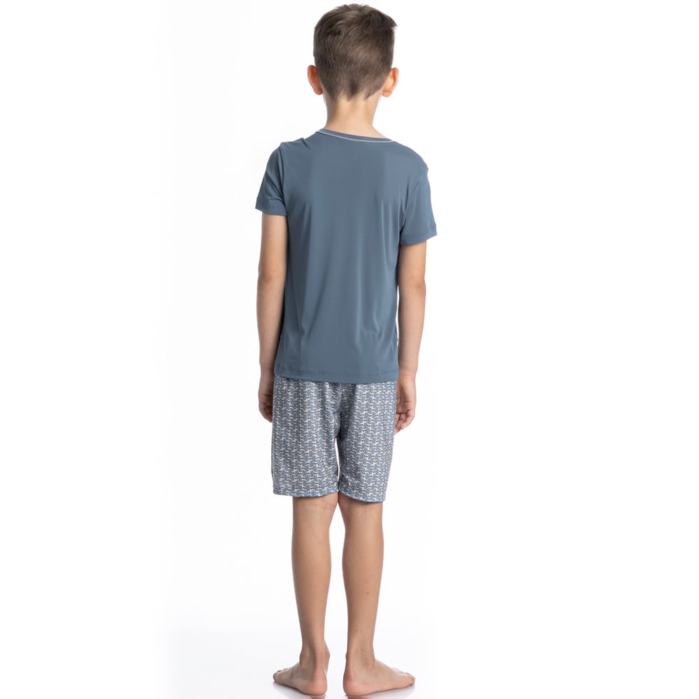 Pijama Masculino Curto Infantil Clóvis Tombini - Imagem 4 - Mobile