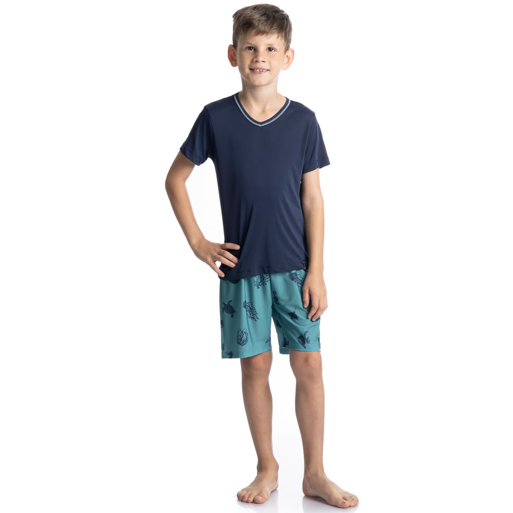 Pijama Masculino Curto Infantil Clóvis Tombini - Imagem 3 - Mobile