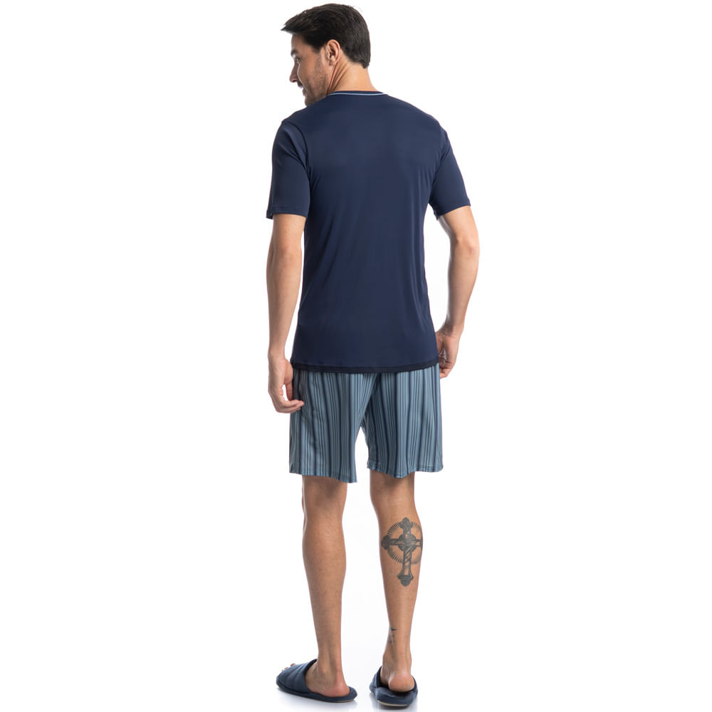 Pijama Masculino Curto Estampado Clóvis Tombini - Imagem 4 - Mobile