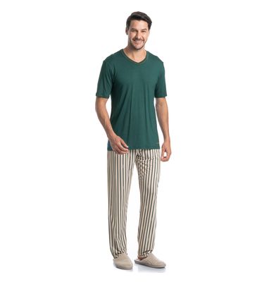 Pijama Masculino Longo Manga Curta Tombini - Imagem 3 - Mobile