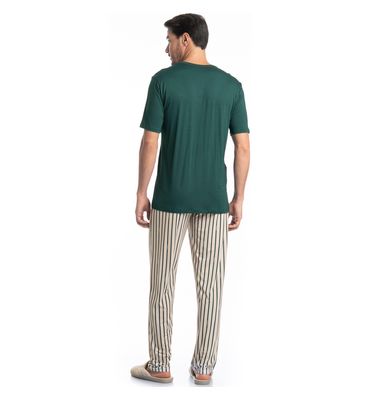 Pijama Masculino Longo Manga Curta Tombini - Imagem 4 - Mobile