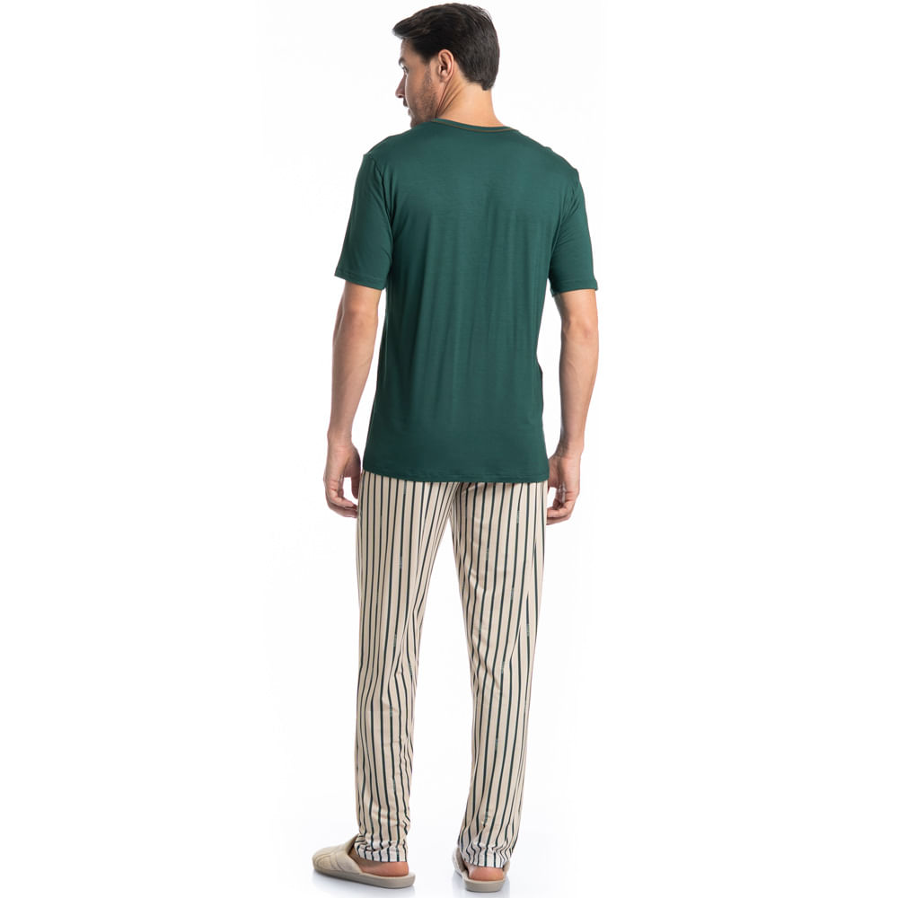 Pijama Masculino Longo Manga Curta Tombini - Imagem 4 - Mobile