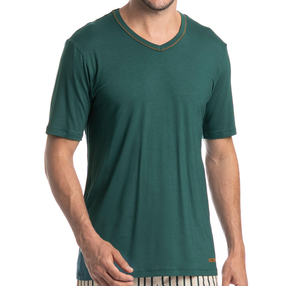 Pijama Masculino Longo Manga Curta Tombini - Imagem 5 - Mobile