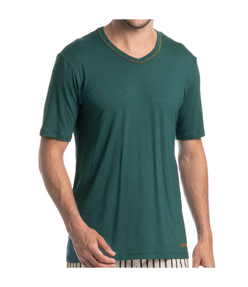 Pijama Masculino Longo Manga Curta Tombini - Imagem 5 - Desktop
